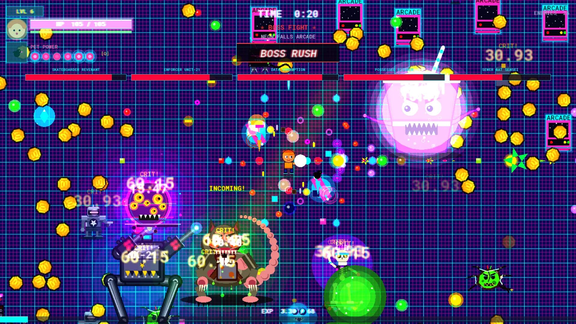 Boss Rush — five bosses at once
